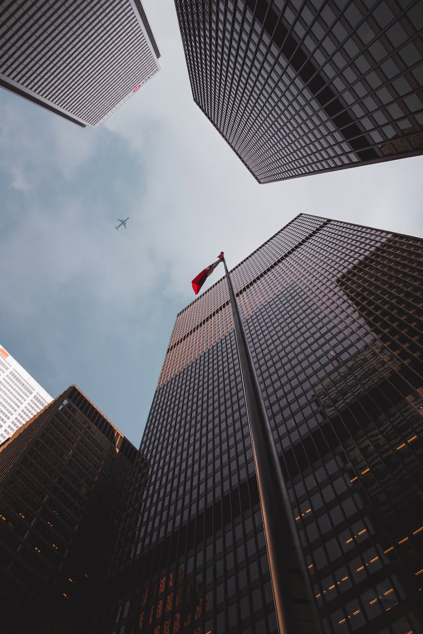 low angle photography of tall building buildings