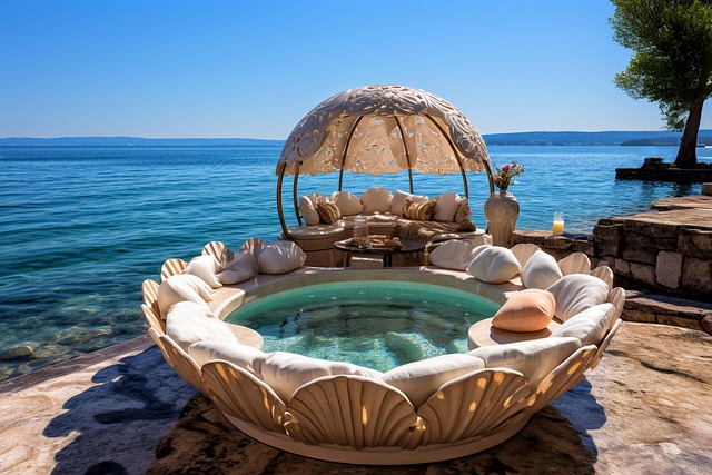 De luxe van een ronde jacuzzi